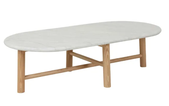 Artie Oval Marble Coffee Table image 1